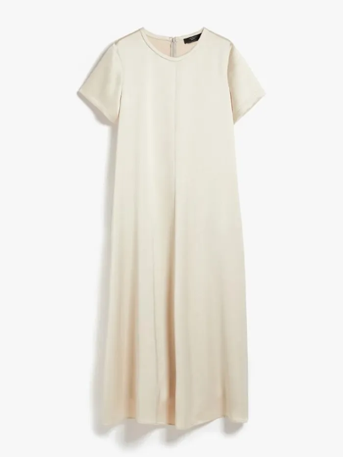 Woman Satin Tshirt Dress Ivory Maxmara Dresses Woman Satin Tshirt Dress Ivory Maxmara Dresses