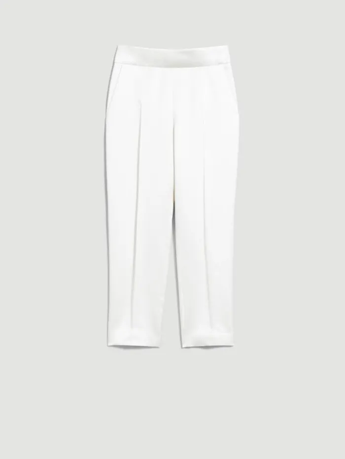 Woman Silk And Viscose Trousers Optical White Maxmara Bridal Clothing Woman Silk And Viscose Trousers Optical White Maxmara Bridal Clothing
