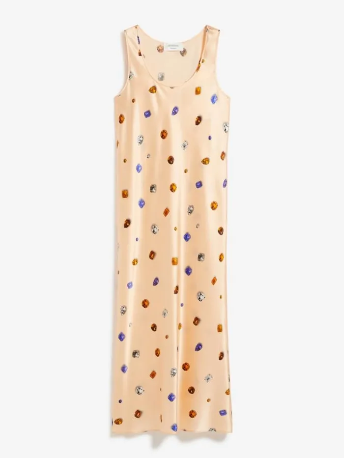 Woman Sleeveless Printed Silk Dress Antique Rose Maxmara Dresses Woman Sleeveless Printed Silk Dress Antique Rose Maxmara Dresses