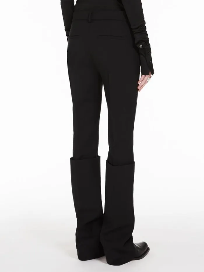 Woman Slimfit Trousers With Deep Turnup Detail Black Maxmara Trousers Woman Slimfit Trousers With Deep Turnup Detail Black Maxmara Trousers