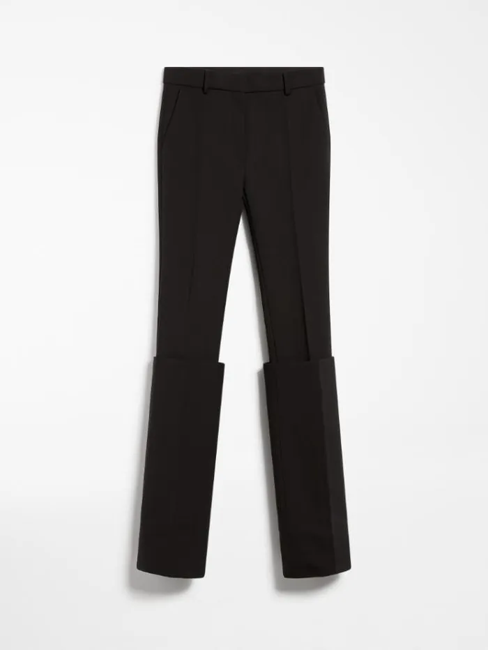 Woman Slimfit Trousers With Deep Turnup Detail Black Maxmara Trousers Woman Slimfit Trousers With Deep Turnup Detail Black Maxmara Trousers