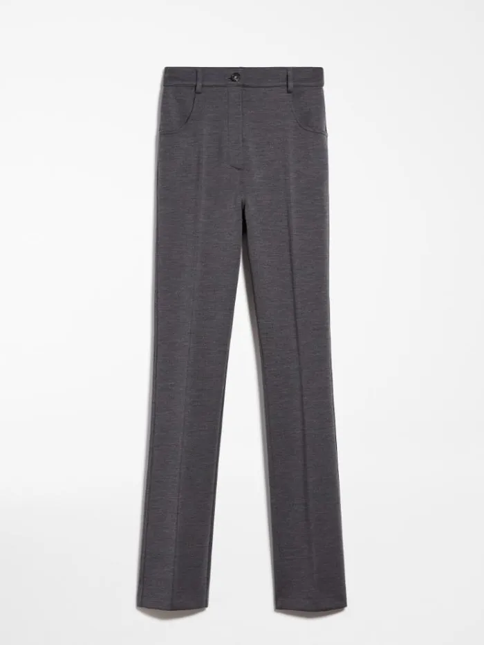 Woman Stretch Jersey Trousers Dark Grey Maxmara Trousers Woman Stretch Jersey Trousers Dark Grey Maxmara Trousers