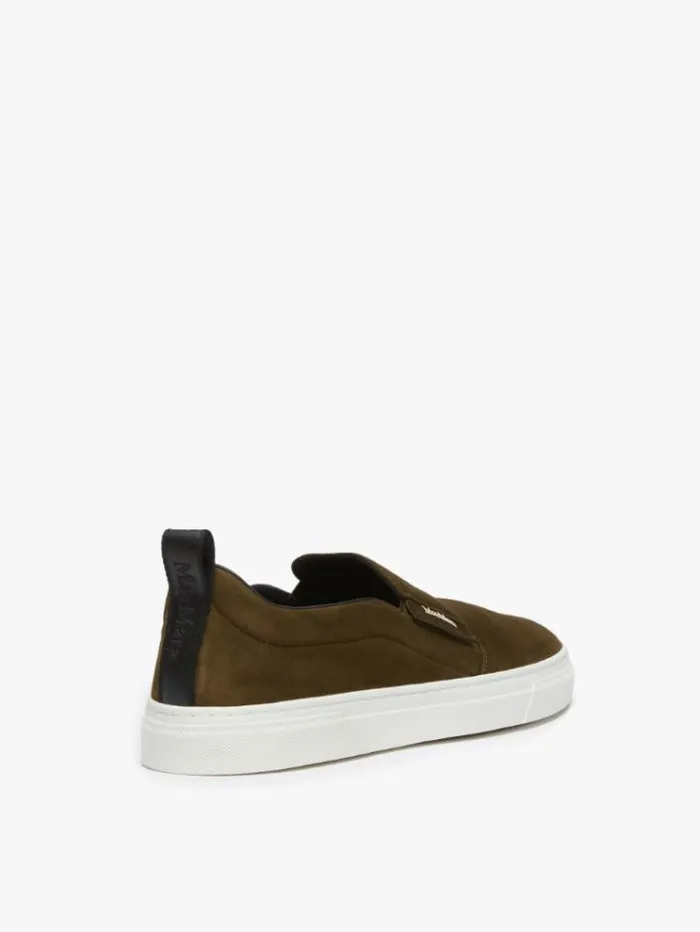 Woman Suede Slipons Dark Green Maxmara Sneakers Woman Suede Slipons Dark Green Maxmara Sneakers
