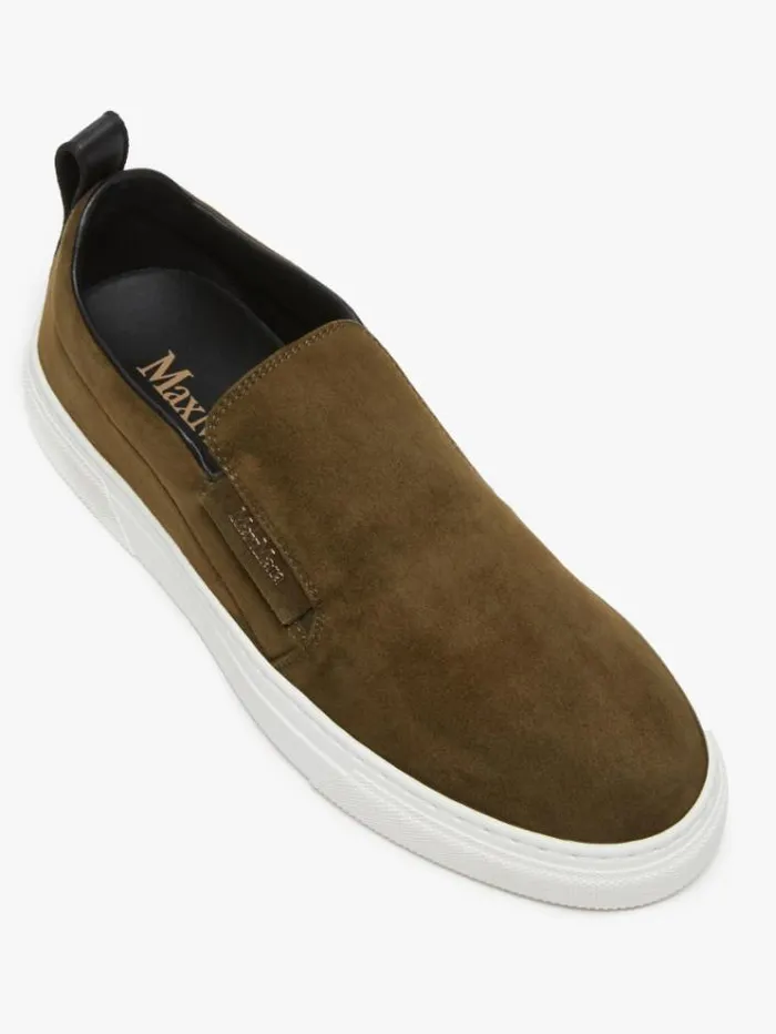 Woman Suede Slipons Dark Green Maxmara Sneakers Woman Suede Slipons Dark Green Maxmara Sneakers