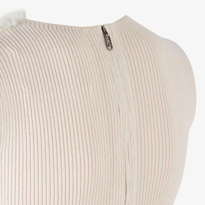 Woman White Mink Top White Fendi Tops and Shirts
