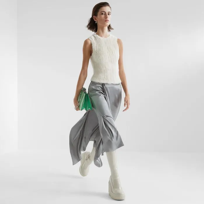 Woman White Mink Top White Fendi Tops and Shirts