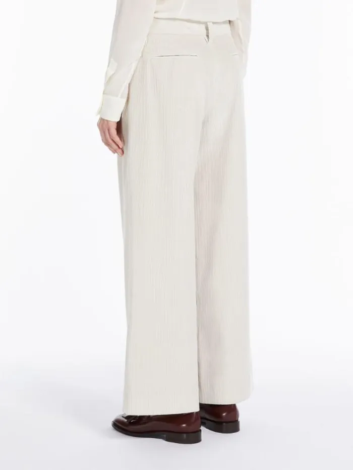 Woman Widefit Velvet Trousers Milk Maxmara Trousers Woman Widefit Velvet Trousers Milk Maxmara Trousers