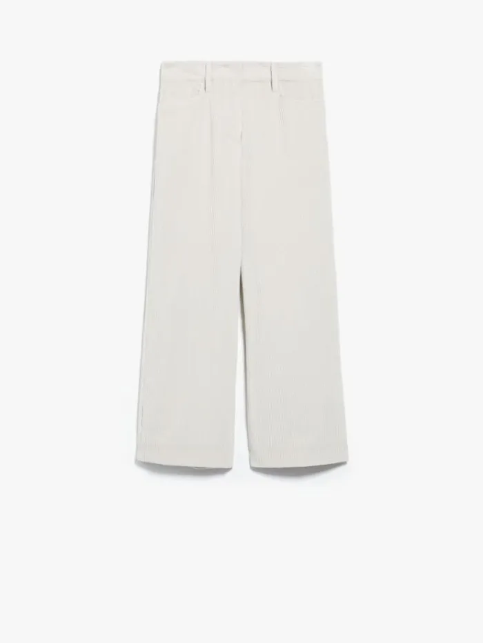 Woman Widefit Velvet Trousers Milk Maxmara Trousers Woman Widefit Velvet Trousers Milk Maxmara Trousers