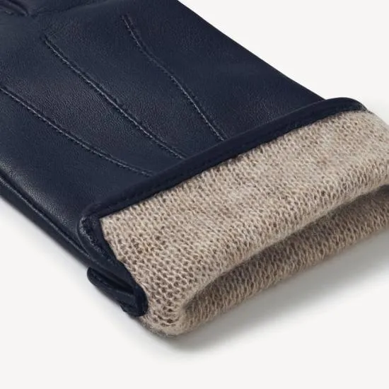 Women039s Cashmere Lined Leather Gloves Navy Nappa Women Aspinal Of London Gloves and Scarves