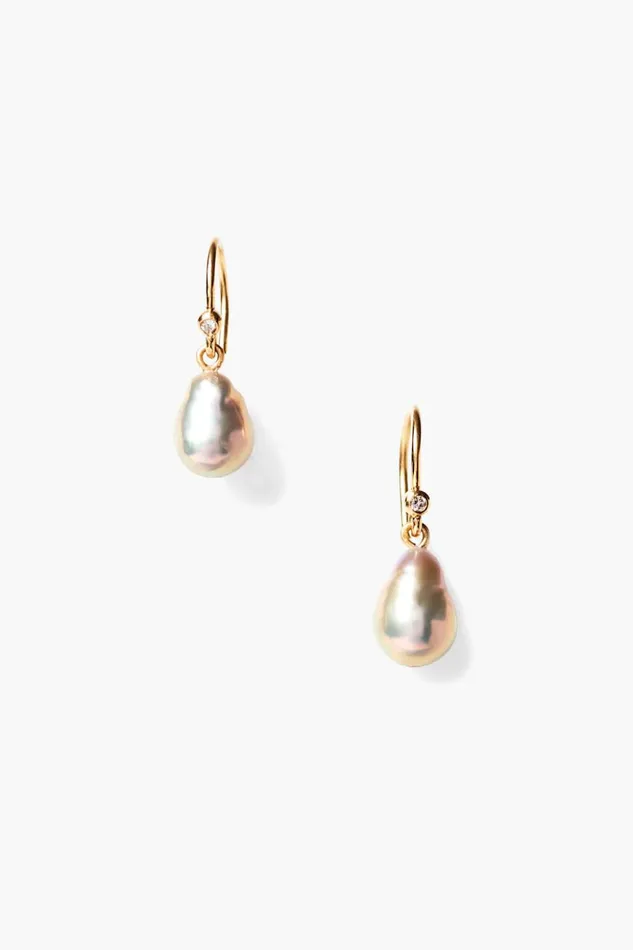 Women 14k Edison Earrings Grey Pearl Chan Luu Earrings