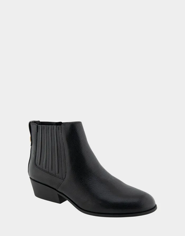 Women Aerosoles Ankle Boots Comfortable Covered Gore Western Ankle Bootie In Black Waxy Leather Leather Women Aerosoles Ankle Boots Comfortable Covered Gore Western Ankle Bootie In Black Waxy Leather Leather