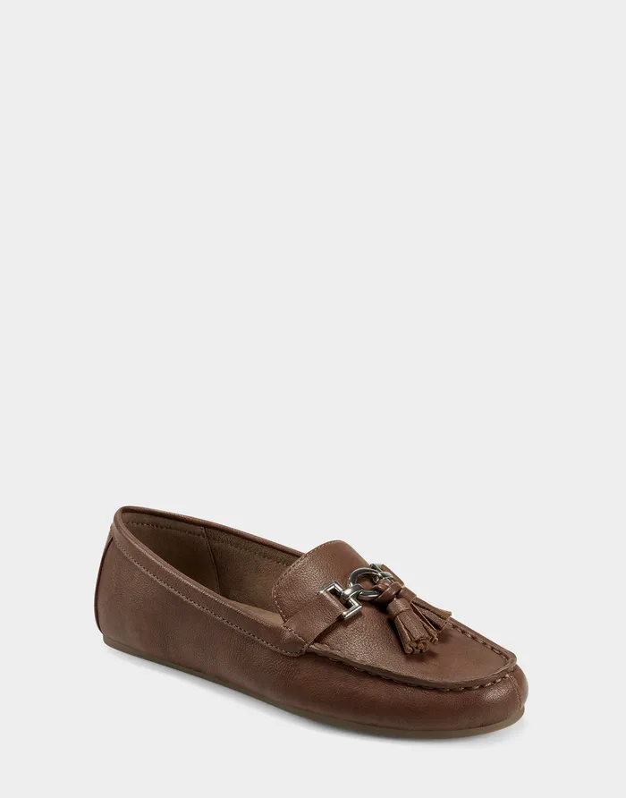 Women Aerosoles Clogs and Mules Comfortable Loafer In Tan Faux Leather