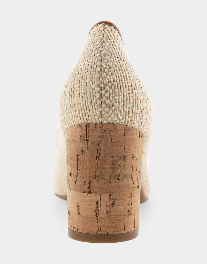 Women Aerosoles Clogs and Mules Comfortable Mid Heel Pump In Natural Raffia