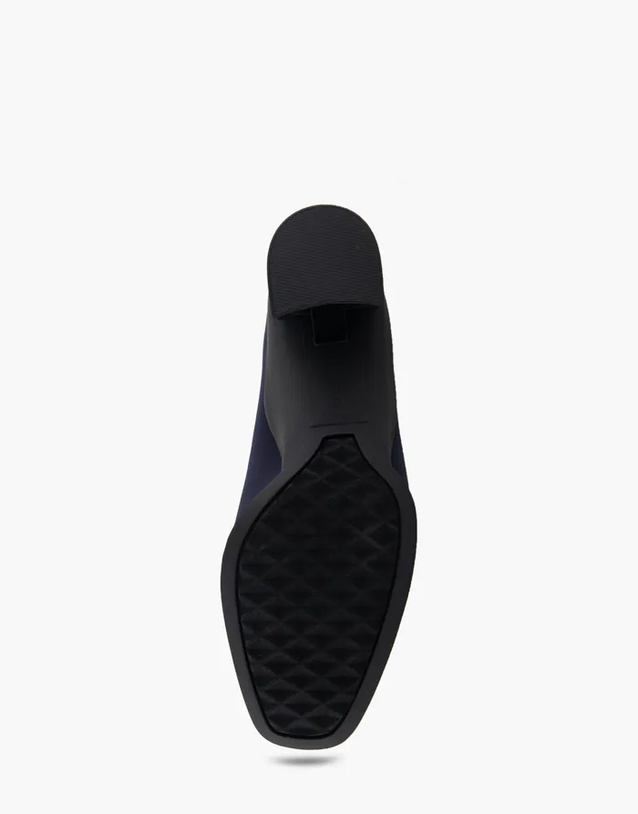 Women Aerosoles Clogs and Mules Comfortable Mid Heel Pump In Navy Stretch Gabardine Fabric