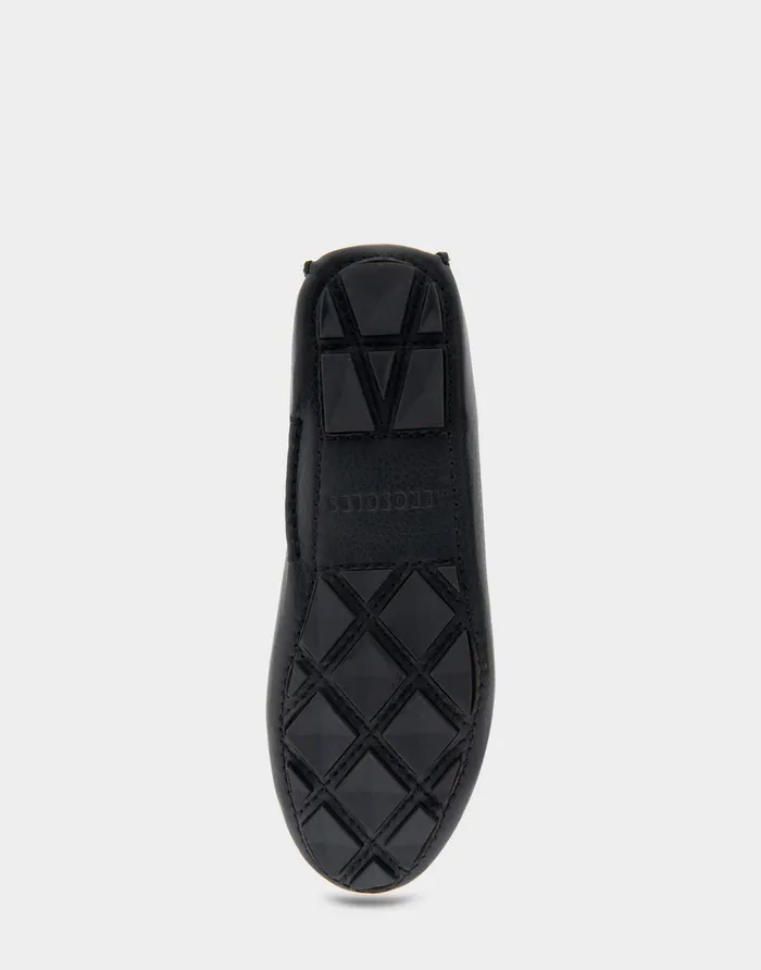 Women Aerosoles Clogs and Mules Comfortable Ornamented Driver In Black Leather