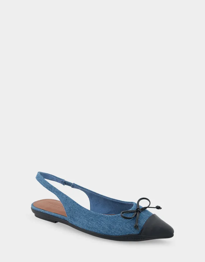 Women Aerosoles Clogs and Mules Comfortable Point Toe Slingback Flat In Denim Fabric Denim Fabric Women Aerosoles Clogs and Mules Comfortable Point Toe Slingback Flat In Denim Fabric Denim Fabric