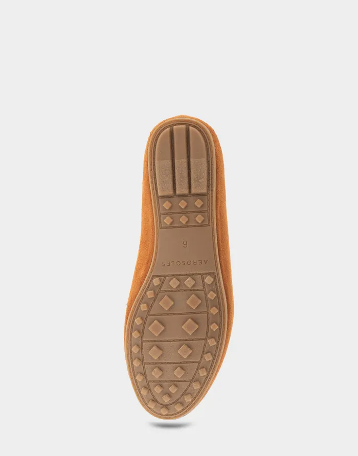 Women Aerosoles Clogs and Mules Comfortable Tasseled Loafer In Tan Faux Suede