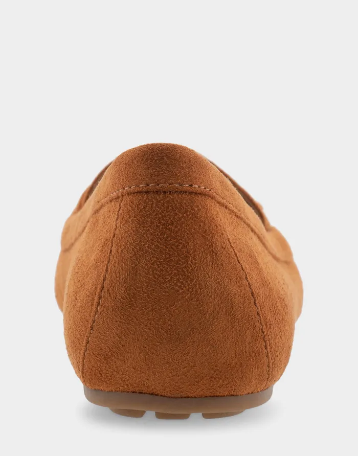 Women Aerosoles Clogs and Mules Comfortable Tasseled Loafer In Tan Faux Suede