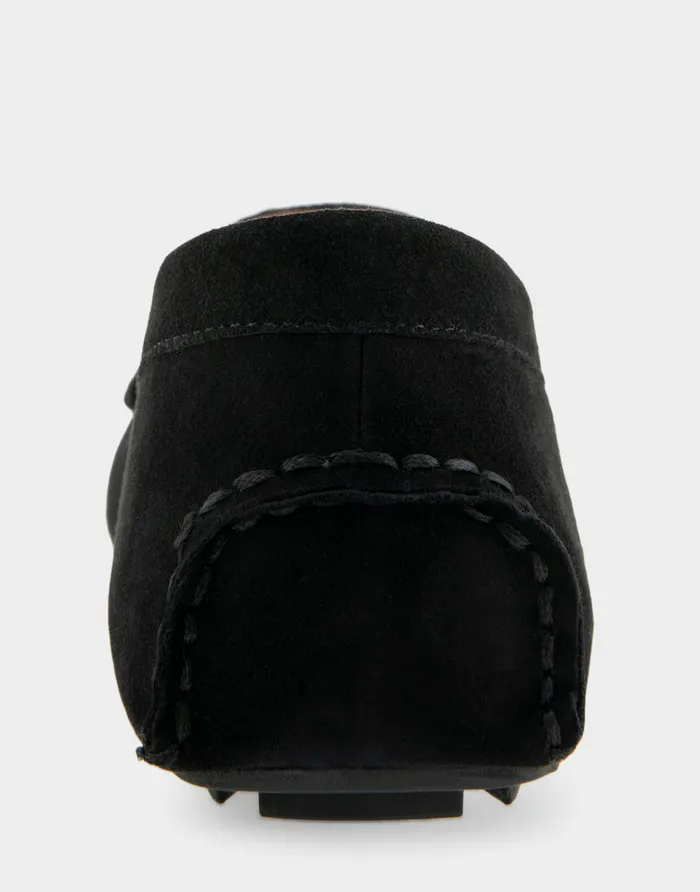 Women Aerosoles Loafers Comfortable Horsebit Driver Moc In Black Suede Suede