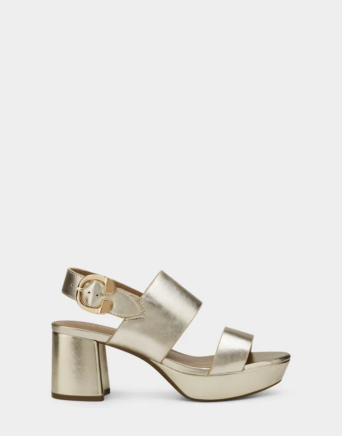 Women Aerosoles Platforms Comfortable Platform Sandal In Gold Metallic Leather