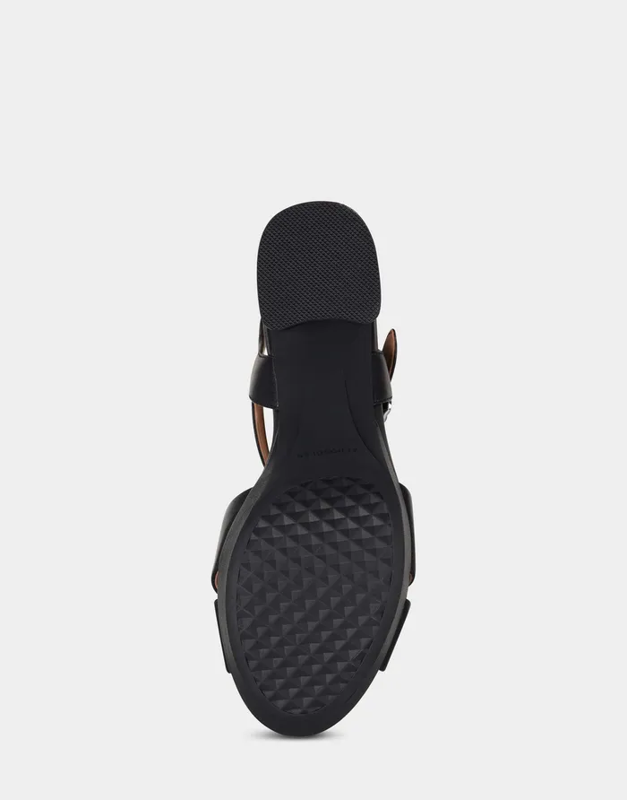 Women Aerosoles Platforms Comfortable Sandal In Black Genuine Leather