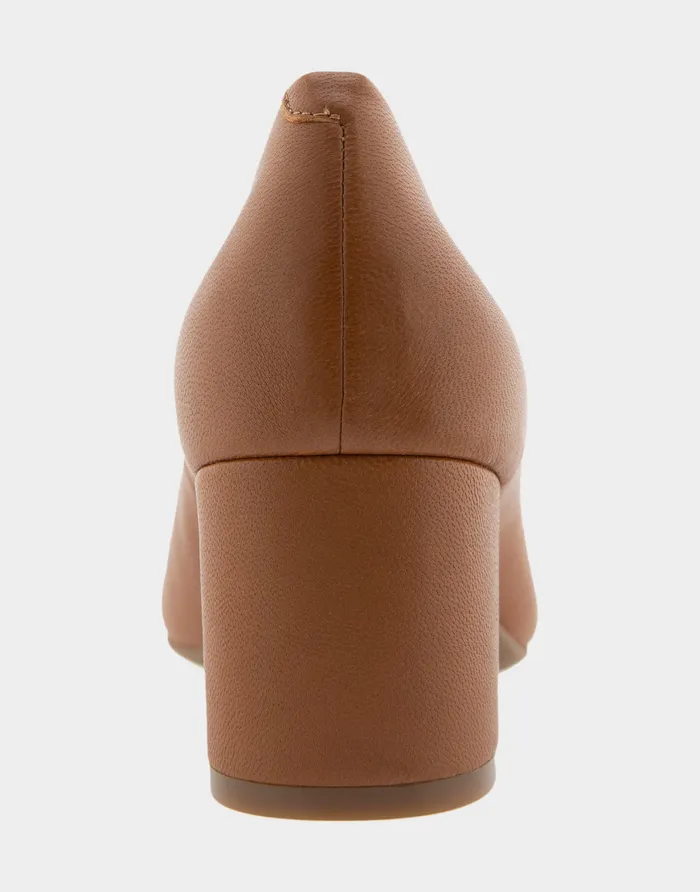 Women Aerosoles Pumps Comfortable Mid Heel Pump In Tan Genuine Leather