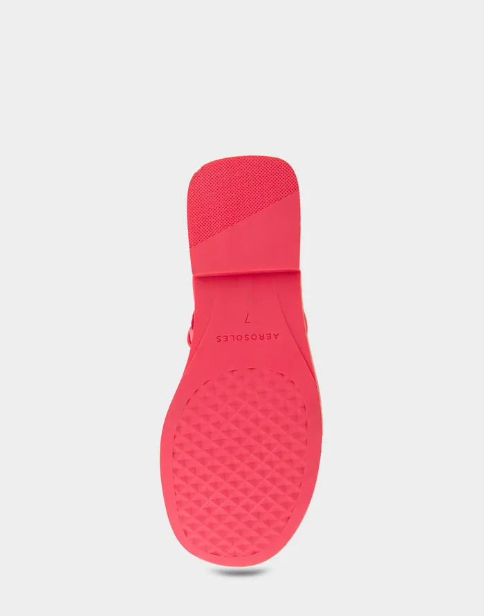 Women Aerosoles Slides Comfortable Ornamented Slingback Strap Thong Sandal In Virtual Pink Faux Leather