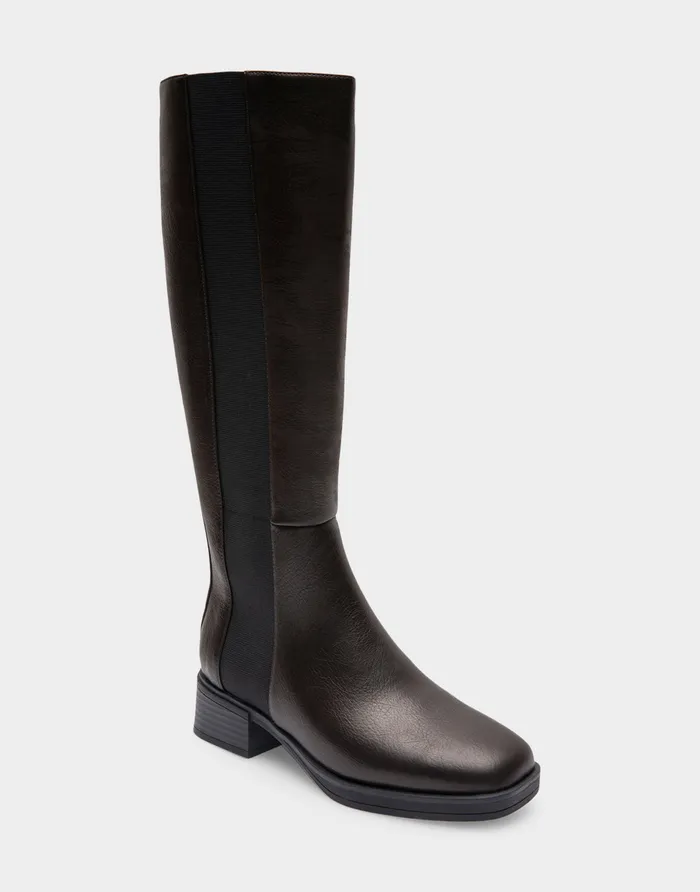 Women Aerosoles Tall Boots Comfortable Knee High Elastic Inset Equestrian Boot In Java Grainy Faux Leather Faux Leather Women Aerosoles Tall Boots Comfortable Knee High Elastic Inset Equestrian Boot In Java Grainy Faux Leather Faux Leather
