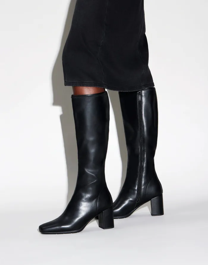 Women Aerosoles Tall Boots Comfortable Tall Shaft Boot In Black Faux Leather
