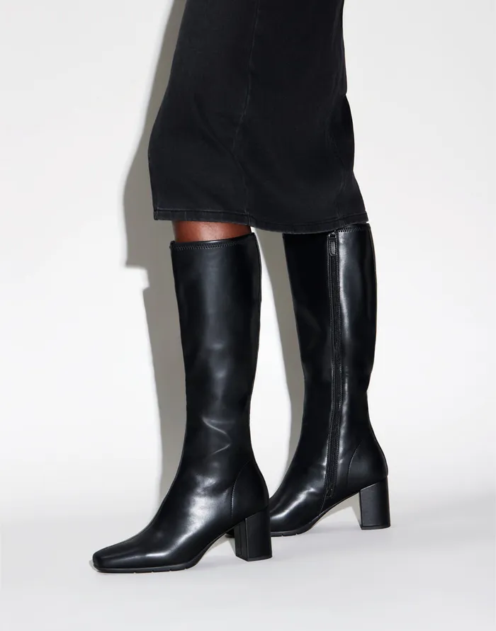 Women Aerosoles Tall Boots Comfortable Tall Shaft Boot In Black Faux Leather