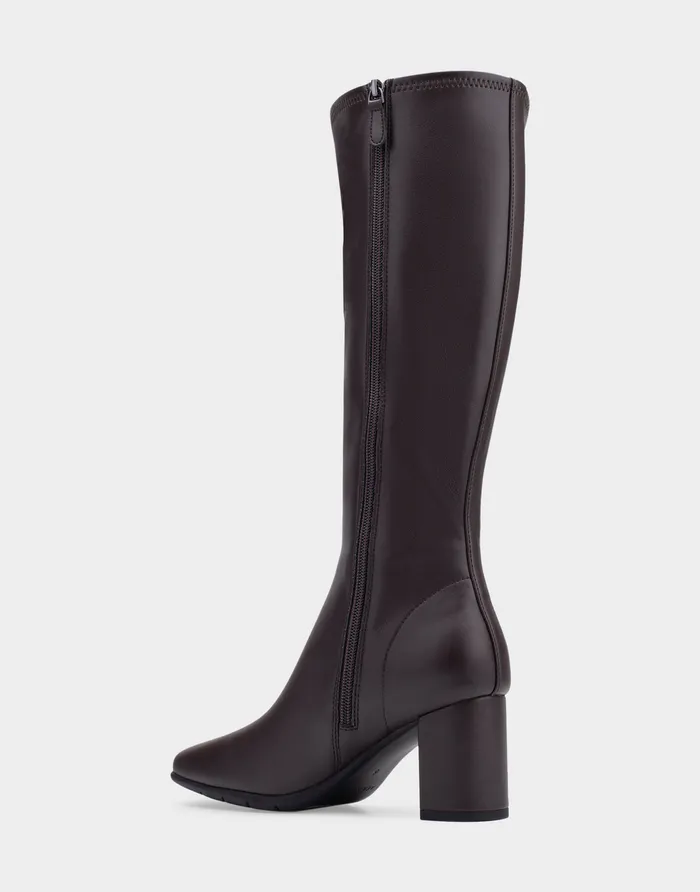 Women Aerosoles Tall Boots Comfortable Tall Shaft Boot In Brown Faux Leather