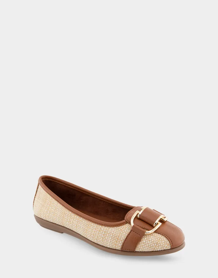 Women Aerosoles Wide Width Flats Comfortable Ornamented Flat In Natural Raffia Combo Raffia Fabric Women Aerosoles Wide Width Flats Comfortable Ornamented Flat In Natural Raffia Combo Raffia Fabric