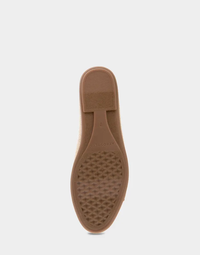 Women Aerosoles Wide Width Flats Comfortable Ornamented Flat In Natural Raffia Combo Raffia Fabric