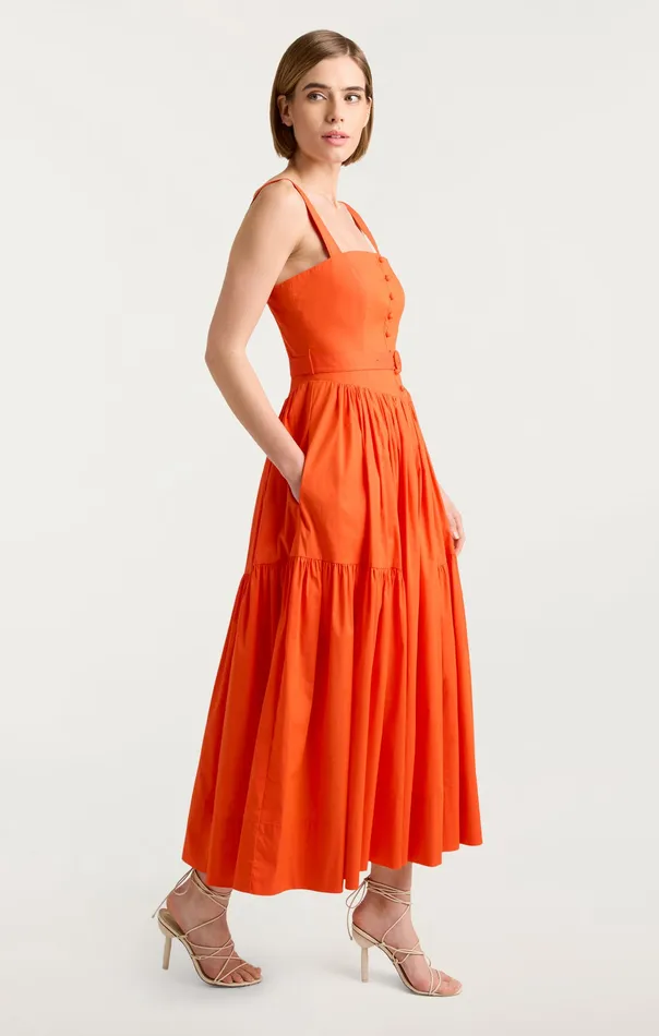 Women Amber Dress Deep Tangelo Dresses Cinq Sept