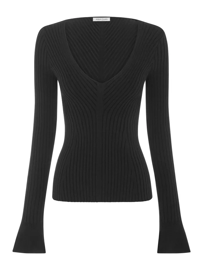 Women Anna Quan 8211 Imelda Top in Black Raven Tops The UNDONE