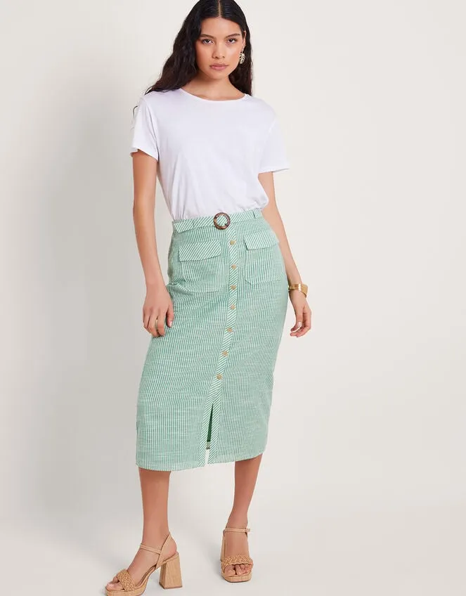 Women Athena Stripe Skirt Green Monsoon Casualwear