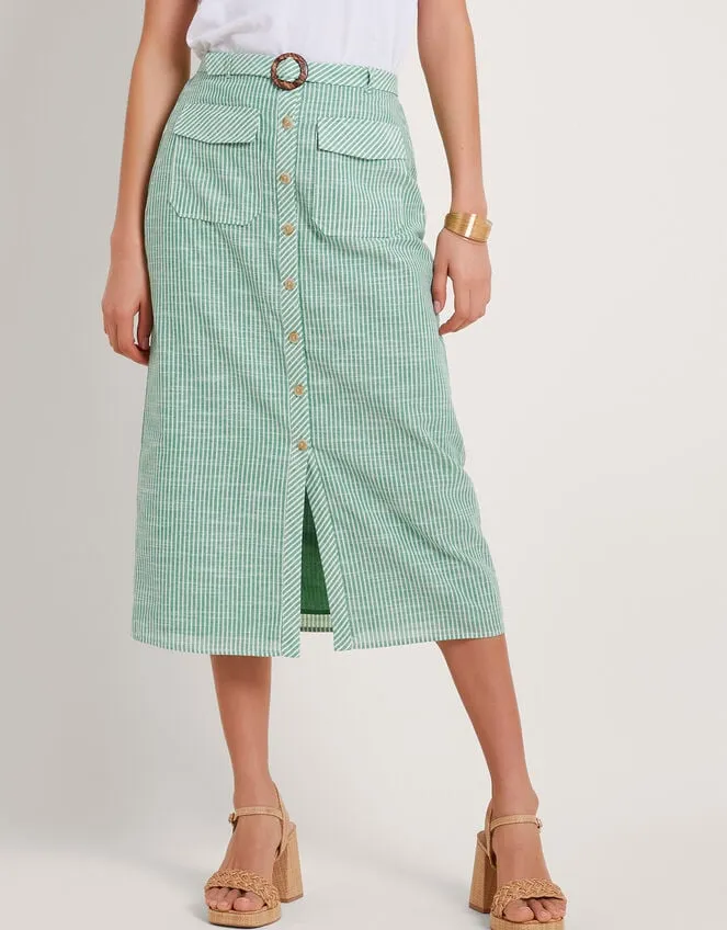 Women Athena Stripe Skirt Green Monsoon Casualwear