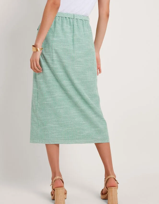 Women Athena Stripe Skirt Green Monsoon Casualwear