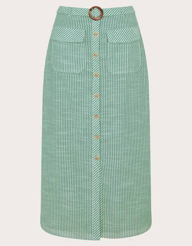 Women Athena Stripe Skirt Green Monsoon Casualwear