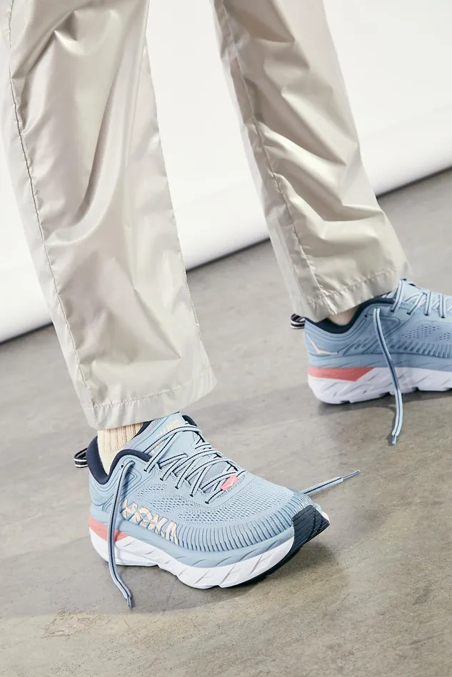 Women Athletic Shoes Free People Hoka Bondi 7 Sneakers Blue Fog Ombre Blue