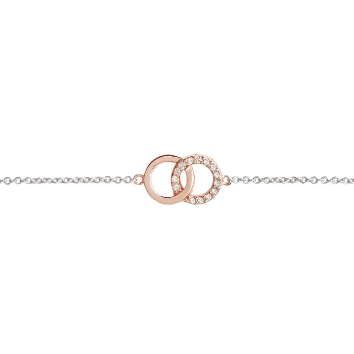 Women Bejewelled Interlink Chain Bracelet Rose Gold and Silver Bracelets Olivia Burton