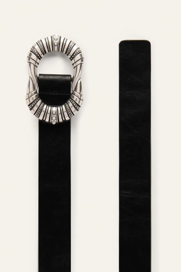 Women Belts Baandsh Belt With Silver Buckle Bali Black
