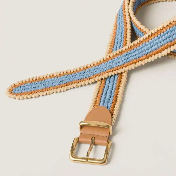 Women Belts Miu Miu Woven Fabric Belt Celestetobacco Women Belts Miu Miu Woven Fabric Belt Celestetobacco