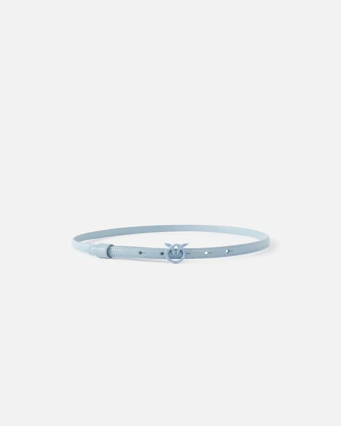 Women Belts Pinko Superthin Colourblock Love Birds Belt 1cm Light Blueblock Colour