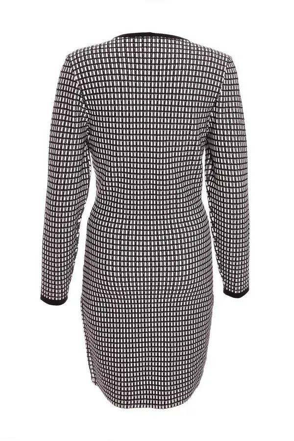 Women Black Boucle KnitJumper Dress Quiz Clothing Casual Clothing