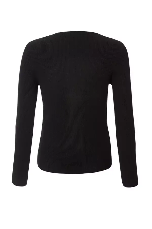 Women Black Bow Detail Knitted Top Quiz Clothing Going Out