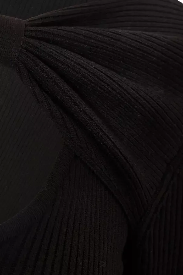 Women Black Bow Detail Knitted Top Quiz Clothing Going Out