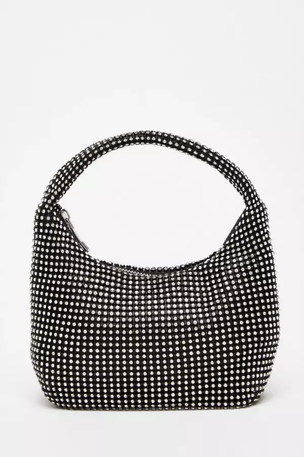 Women Black Embellished Mini Bag Quiz Clothing Bags