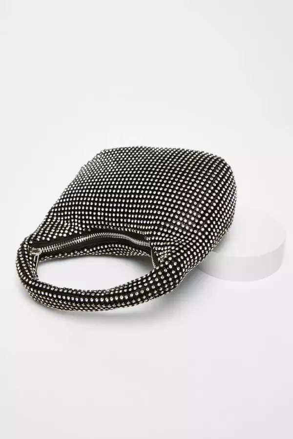 Women Black Embellished Mini Bag Quiz Clothing Bags