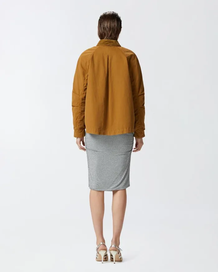 Women Blazers Pinko Pea Jacket With Corduroy Collar Bronze Women Blazers Pinko Pea Jacket With Corduroy Collar Bronze